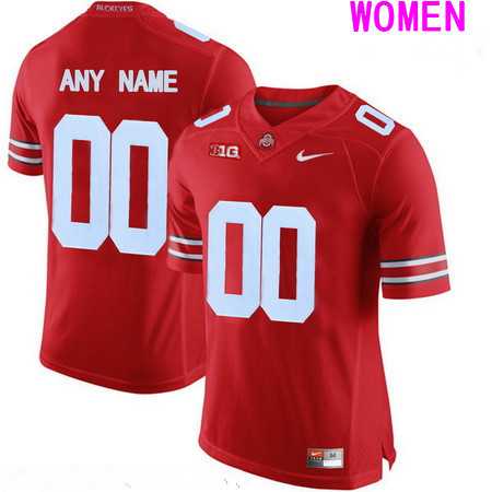Womens Ohio State Buckeyes Customized College Football Nike Red Limited Jersey->customized ncaa jersey->Custom Jersey